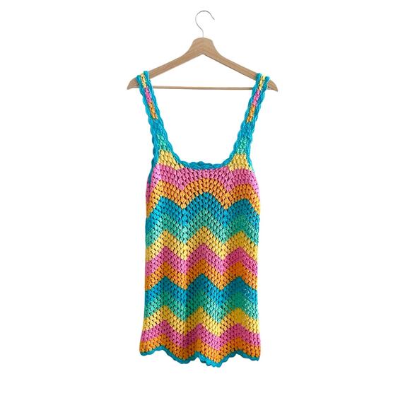 Show Me Your Mumu Tara Coverup Dress in Sea Breeze Crochet XS - Picture 5 of 8